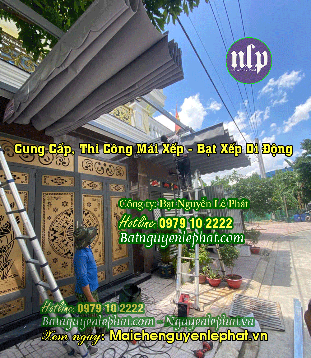 Mái bạt che nắng mưa trước nhà