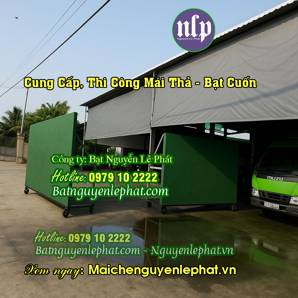 Rèm bạt che nắng ban công nhà phố, loại bạt màu be kem, phối với cửa kính đen