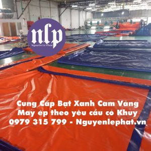 Bạt Che Nắng Mưa Xanh Cam Khổ 6m, 4m, 8m